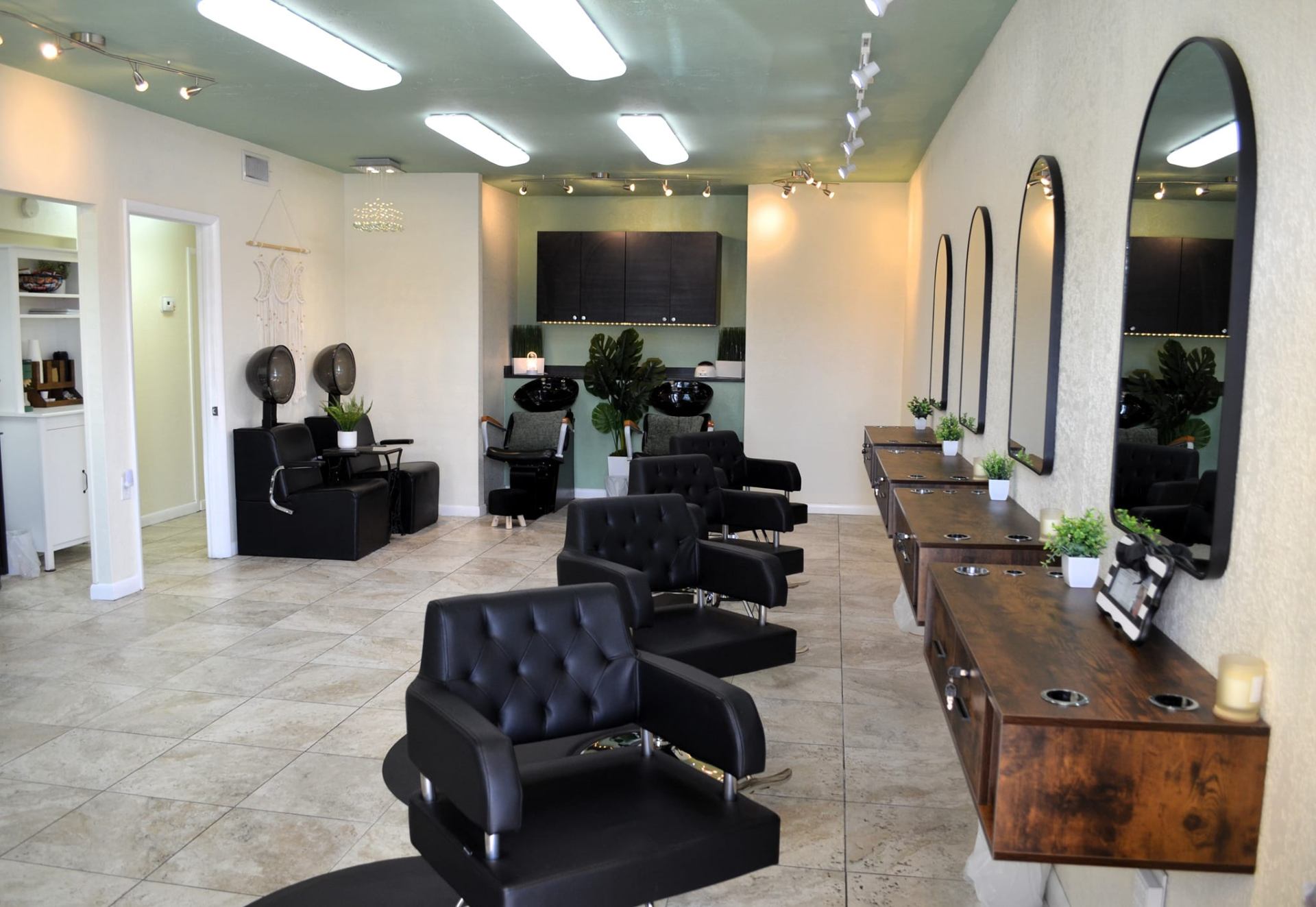 Luxury hair salon interior at Native Soul Salon in Seminole, FL